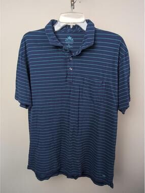 Peter Millar Polo Shirt Mens Adult Large Blue Golf Lightweight Seaside Wash